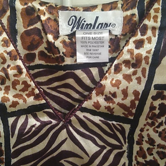 Winlar One Size Kaftan Dress African Safari Animal Print - Picture 5 of 5